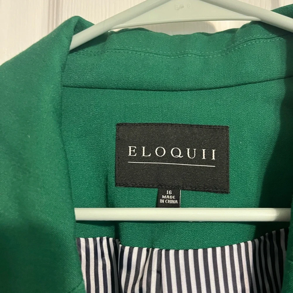 🆕 Eloquii Emerald Blazer with Gold Buttons Sz 16 - Picture 4 of 9